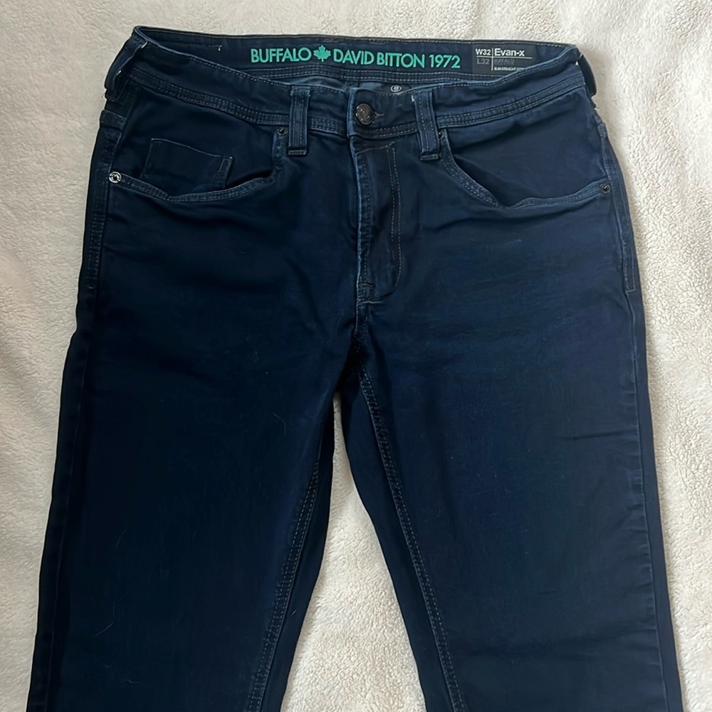 Buffalo David Bitton Evan-x slim straight stretch dark blue jeans